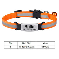 Anti-lost Engraved Cat Collar With Bell Fast Breakaway Customize Name Id Tag Personalized Pet Products Accessory